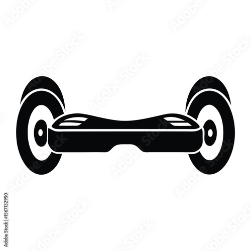 Sleek Hoverboard Silhouette Modern Personal Transportation Device for Urban Mobility and Futuristic Design Aesthetics
