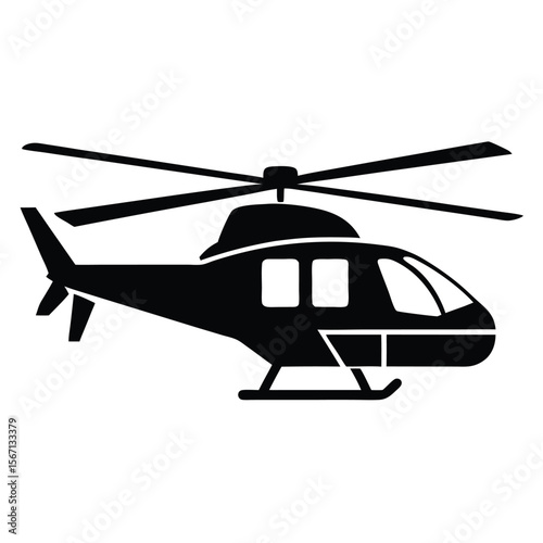 A Striking Silhouette A Classic Helicopter Design Featuring Twin Blades and a Streamlined Body Against a Clean Background a Timeless Aviation Image