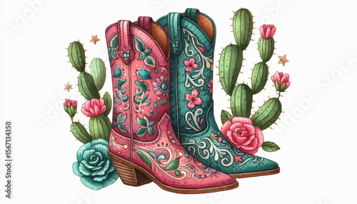 boots and flowers