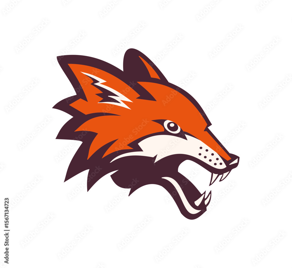 Obraz premium Aggressive Fox Head Graphic Design
