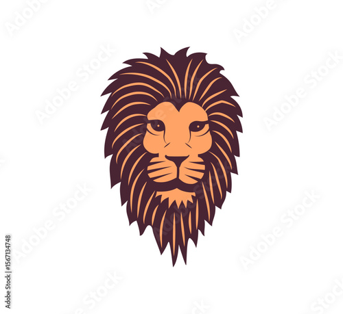 Vector Illustration of a Majestic Lion's Head
