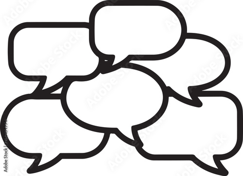 Bold Black Speech Bubbles:  Modern Communication Concept, Online Discussion