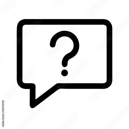 Minimalistic Question Bubble Icon – Vector Symbol for Inquiries, Communication, and Digital Discussions