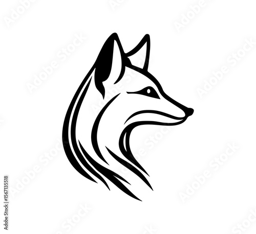 Striking stylized fox head graphic with bold lines, suitable for logos, emblems, or brand elements with a natural wildlife theme.