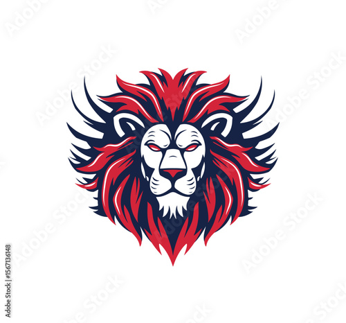 Majestic lion head design with a vibrant mane, perfect for impactful logo creation and powerful brand representation