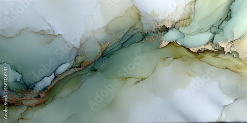 Abstract background with alcohol ink, muted colors and subtle soft pebbles on white background
