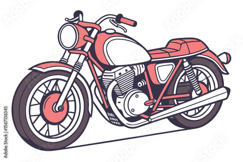 Vintage Motorcycle Illustration Classic Transportation and Design A Retro Motorbike Image Featuring a Classic Motorcycle in a Stylized Illustration