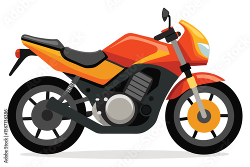 A Striking Orange and Yellow Motorcycle with Sleek Black Accents a Powerful Machine Ready for the Road