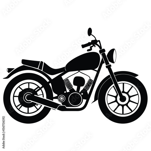 Sleek Silhouette of a Classic Motorcycle Emblematic of Freedom Speed and Open Road Adventures a Timeless Icon
