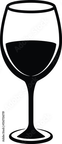 wine glass on white background.eps