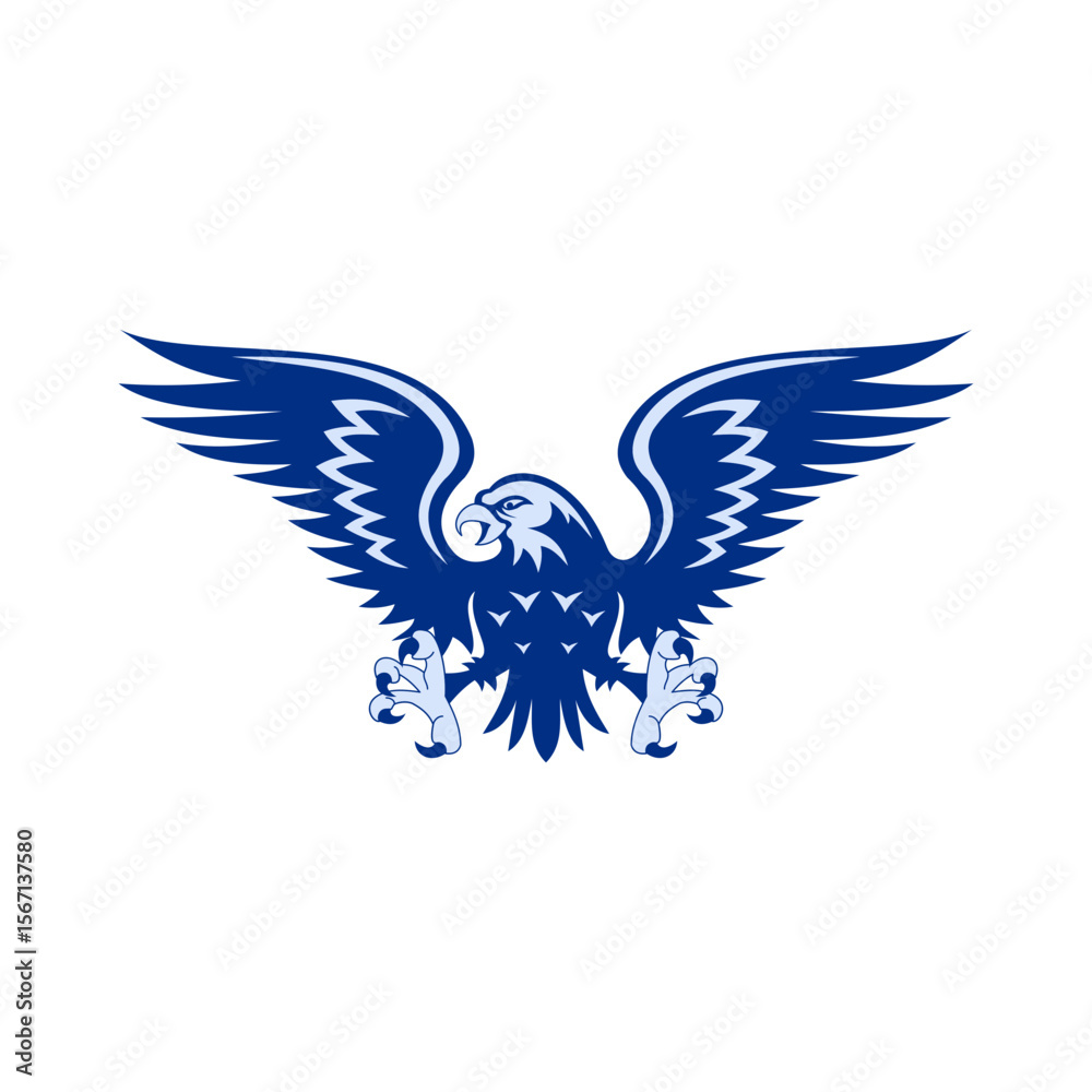 An artistic rendering of a majestic eagle with spread wings, perfect for team logos or emblems seeking a bold, powerful feel. An artistic rendering of a majestic eagle with spread wings, perfect for team logos or emblems seeking a bold, powerful feel.