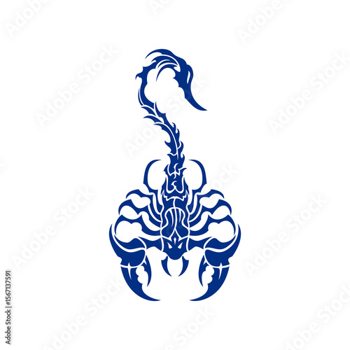 Detailed scorpion graphic with sharp claws, suitable for use as a logo, icon, or for other creative design projects.
