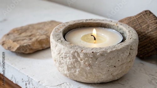 Canvas Print candles and stones