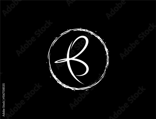 Modern logo design with letter b in brush stroke style