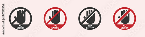 No entry vector icon designs. Do not enter sign