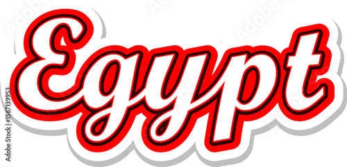Egypt- 3D Text in Calligraphy on white background. 3d text effect of Egypt. 