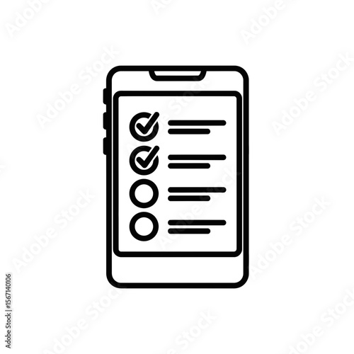Mobile phone displaying checklist with completed tasks  