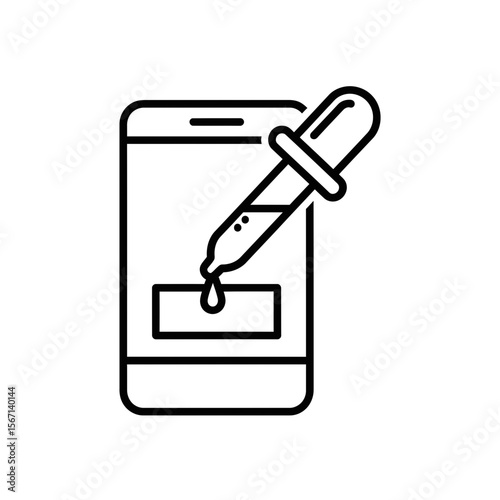 Smartphone with dropper illustration for color selection tool  