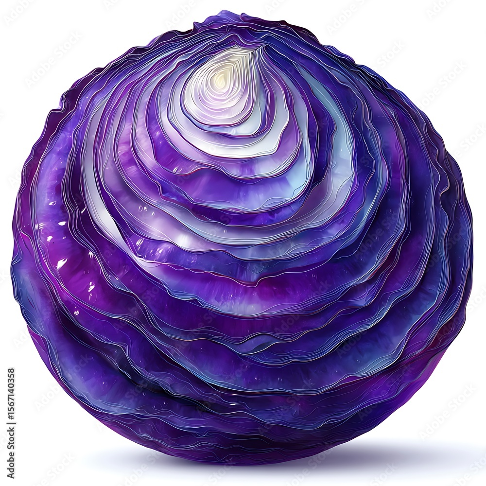 Fototapeta premium Modern artistic cabbage with purple tones high resolution photo
