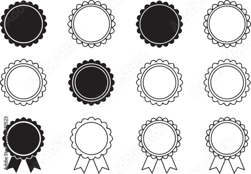 Award badge icons: black, white, filled, outline, ribbon variations.