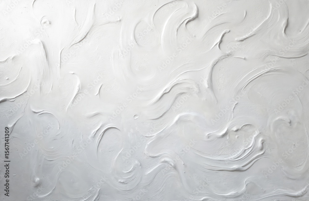 Fototapeta premium Abstract white textured background. Oil paint texture with grunge and rough structure. Modern art style, wall decor, design for advertising, interior projects, wallpaper.