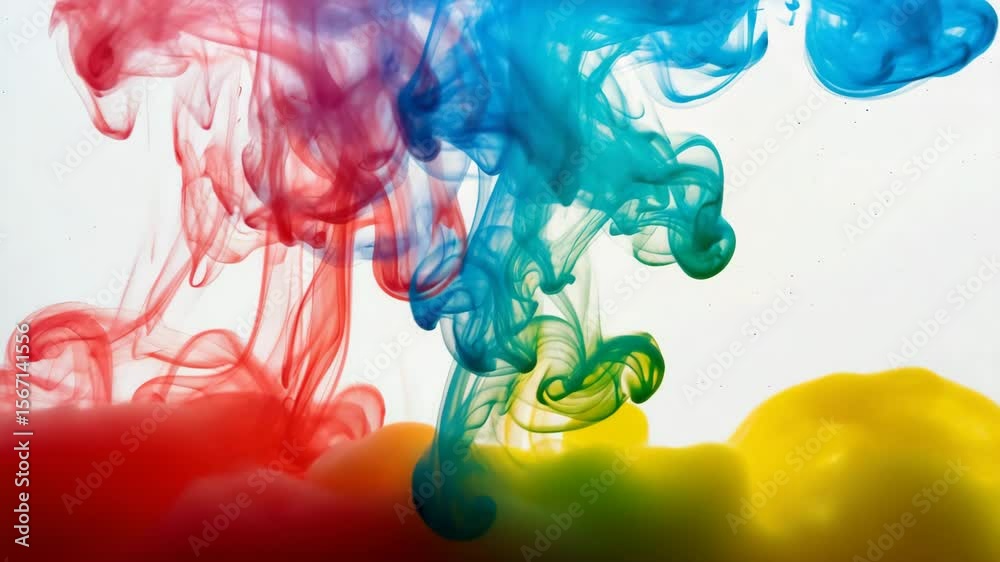 colorful smoke on white