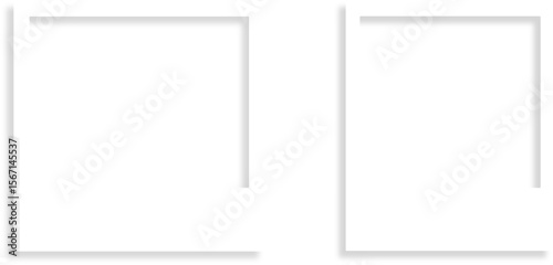 Realistic polaroid photo template. Empty photo frame mock up with shadow. Vintage card. illustration on transparent background.