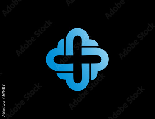Abstract plus sign logo design