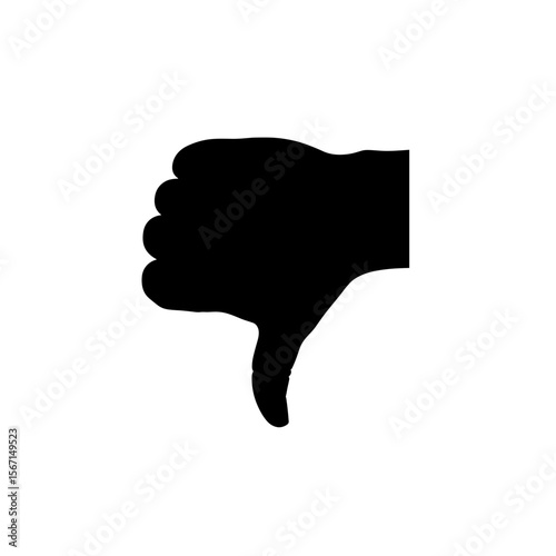 A hand gesture showing thumbs down indicating disapproval or negative feedback and disagreement shown