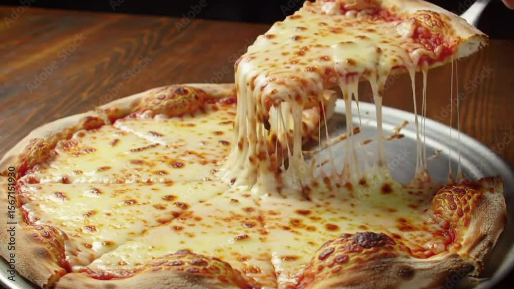baked cheese pizza being cut into pieces