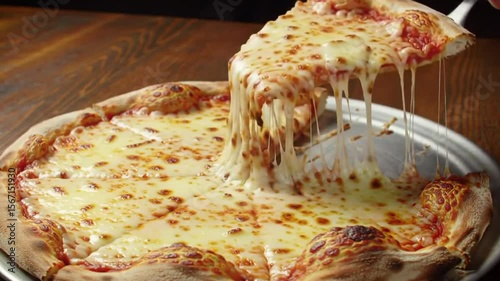 baked cheese pizza being cut into pieces