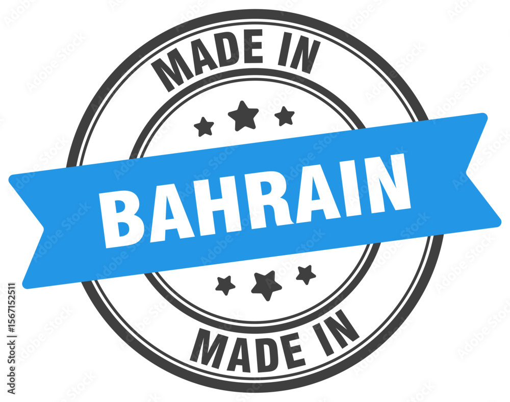 Fototapeta premium Made in Bahrain round sign. Made in Bahrain stamp.