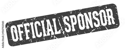 official sponsor rectangular sign. official sponsor stamp