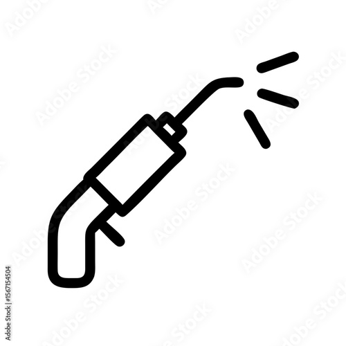 Welding torch icon. Industrial welding torch for metalwork and repair. Simple welding torch design for manufacturing and construction websites.