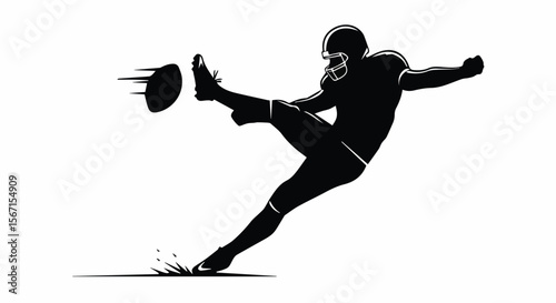 Soccer Goalkeeper Diving Save Silhouette with Grass Elements