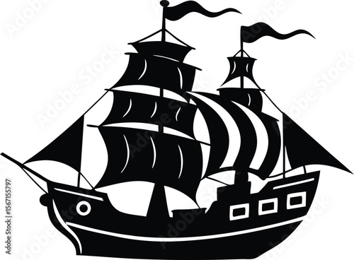 pirate ship isolated vector