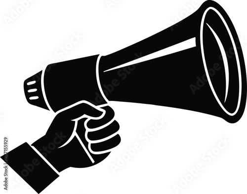 hand holding megaphone isolated vector