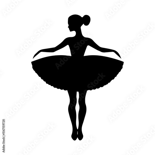 Graceful ballerina silhouette design, ideal for dance studios, ballet schools, or creative arts projects with a classic feminine touch.