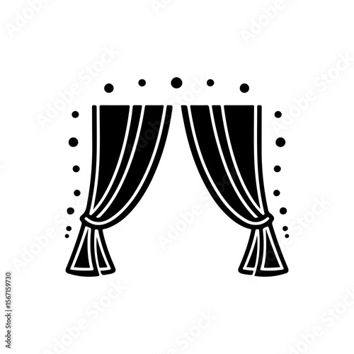 Elegant theatrical curtains element designed for versatile design projects and can be seamlessly integrated into various creative endeavors.