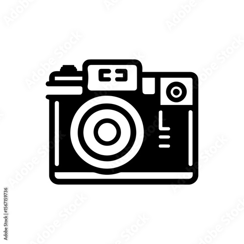 Classic camera design offers a timeless look suitable for branding, logos, or use as a simple graphic element in photography-themed projects.