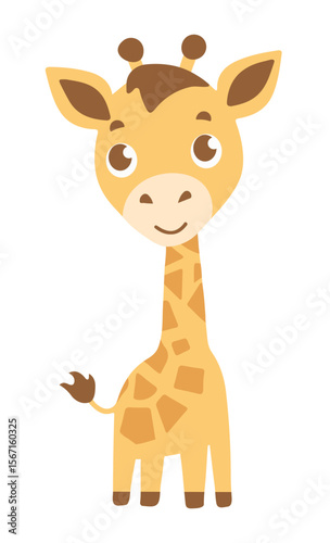 Charming giraffe animal graphic, perfect for children's books, nursery decor, or adorable animal-themed design projects.