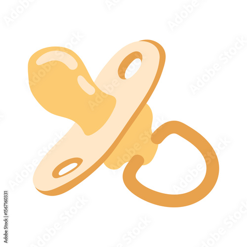 Simple baby pacifier in a modern graphic style, ideal for baby product designs, nursery decor, or children's content with a soothing aesthetic.