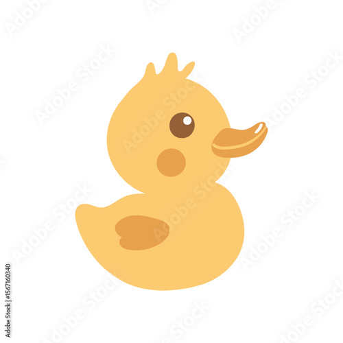 A charming yellow rubber ducky design, perfect for baby shower invitations, nursery decor, and playful childhood-themed artworks.