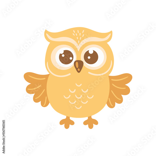 Adorable owl design features a charming stylized character, making it ideal for children's books, educational materials, and playful branding.
