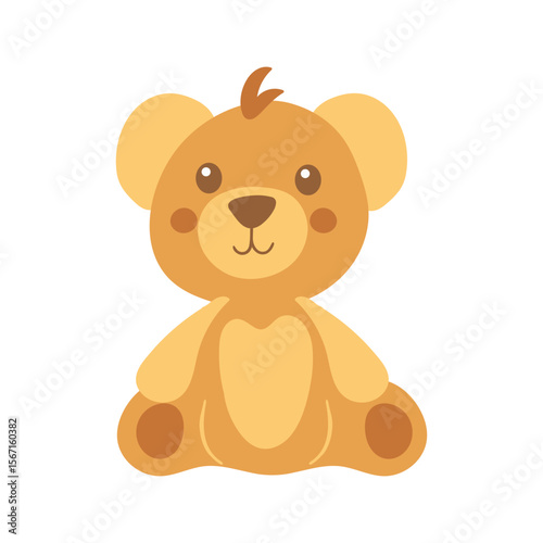 Adorable teddy bear graphic for children's design projects, suitable for baby showers, birthday cards, or nursery decoration materials.
