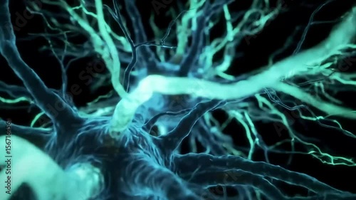 Journey Through a Glowing Neural Network - Seamless Loop for Science, AI, and Technology Backgrounds
