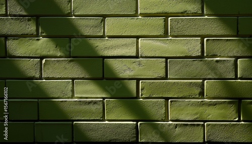 olive drab brick wall background with mottled design coarse texture illuminated evenly stylized shadows