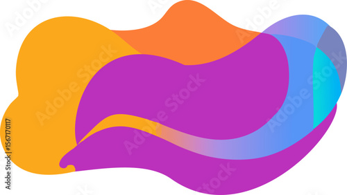 Abstract organic shapes in vibrant colors with a gradient effect