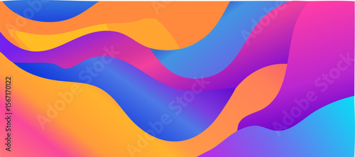 Vibrant waves of color gracefully intertwine, creating a dynamic and visually captivating design. The gradient hues flow seamlessly, lending a modern and artistic flair