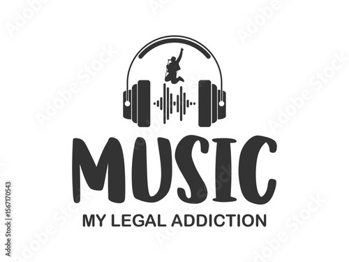 Music is my legal addiction cool graphic t shirt design for music lovers and audiophiles